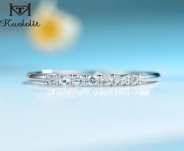 Kuololit 100 Natural Moissanite Topaz Gemstones Ring for Women Solid 925 Sterling Silver Wedding Band Gifts Fine Jewelry1720617