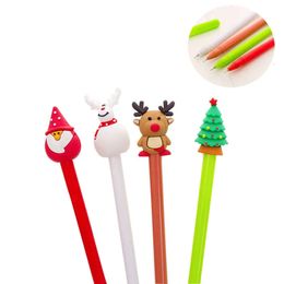 Ballpoint Wholesale Christmas Santa Cartoon Gift Claus Elk Gel Pen Office School Supplies 4 Styles