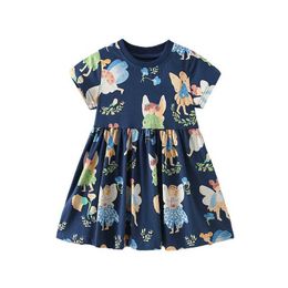 Girl's Dresses Jumping Meters Fairy Tales Summer Princess Dress Birthday Frog Childrens Clothing Childrens ClothingL240508