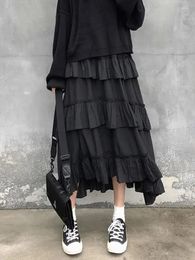 Skirts Summer Korean Women's High Waist Asymmetric Solid Colour Pleated Versatile Spliced Half Skirt Sweet Fashion Casual