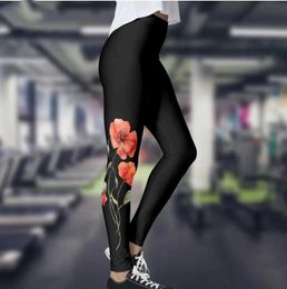 Women's Leggings Women wear flower print hip lift skinny basic casual leggings womens pants every day Y240508