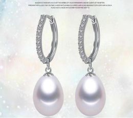 1 Pair 910mm Natural Freshwater Pearl Earrings Drop Pearl Earrings 925 Silver Earrings7287944