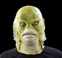 Halloween Mask Scary Monster Latex Fish Masks Creature From The Black Lagoon Cosplay Merman Masquerade Party Mascara Horror Mask Y5150405