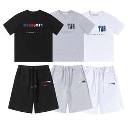 t-shirts Mens tracksuits t shirt designer embroidery letter luxury black white grey rainbow color summer sports fashion cotton cord top short sleeve size s m l xl