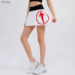 Skirts 2023 High Waist Sports Culottes Womens Fitness Tennis Skorts Lining Running Quick-drying Skirt Suitable for Gym Workout Y240508