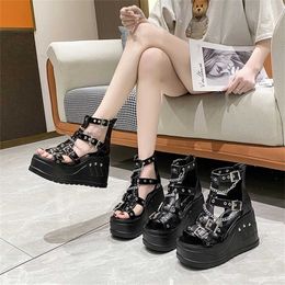 Sell Summer Sandal Women Sandals High Heel Cross Strap 10cm Slope Fish Mouth Womens Shoes 240228