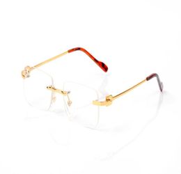 100 Sunglasses Rectangle Rimless Transparent Lens for Cshades Designer Sunglasses with Gold Silver Metal Men and Women Fashion Dr4687752