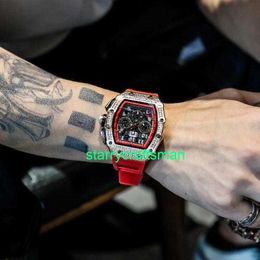 RM Luxury Watches Mechanical Watch Mills Johnson Watch Men's Mechanical Watch Men's Wormhole Concept Mechanical Tritium Gas Men's Watch Tidal Red Rose Gold stDV
