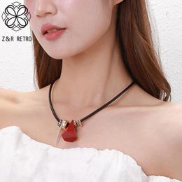 Pendant Necklaces Vintage Geometric Metal Chokers Necklace For Women Retro Statement Suspension Pendants Goth Jewelry Neck Accessories