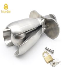 Prison Bird Stainless Steel Device Openable Anal Plugs Heavy Anus Beads Lock with Handles Sex Toy,Virginity Lock A270 Y181101069015485