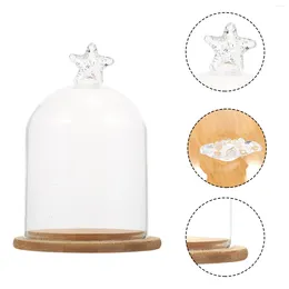 Decorative Flowers Glass Cover Desktop Adornment Decor Micro Landscape Dust-proof Flower Display Food Cheese Cake