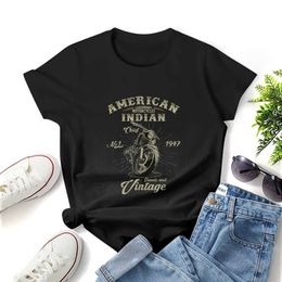 Women's T-Shirt Vintage American Motorcycle Indian for Old Biker Gifts Print T Shirt Graphic Shirt Casual Short Slved Female T T-Shirt Y240506