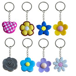 Keychains Lanyards Flower 2 12 Keychain Cool Colorf Character With Wristlet Pendants Accessories For Kids Birthday Party Favors Backpa Otznw