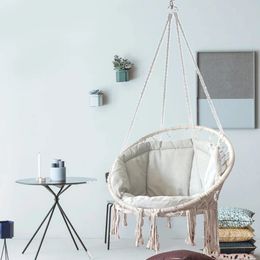 Macrame Cushion Sofa Pads with Tassels for Hanging Hammock Chair Swing Seat Yoga Cushions 240508