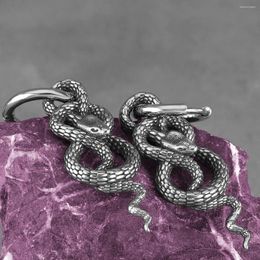 Stud Earrings Stainless Steel Vintage Snake Fashion Drop Men Punk Hip Hop Imitation Animal Ears Jewellery