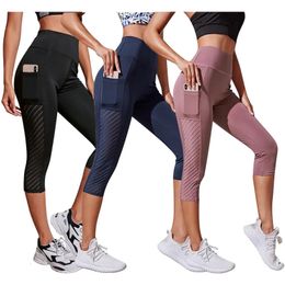 Women Sport Shorts cropped pants Fitness Nudity High Waist Hip Lift Running Yoga Side Pockets Tights Quick Dry Gym Sportswear 240426