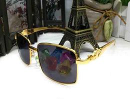 New Fashion Designer Mens Sunglasses Half Frame Leopard Gold Metal Alloy Frame Goggles Buffalo Women Semi Rimless Glasses Oculos L8779709