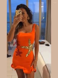 Casual Dresses Sparkling Sequined Strap Mini Dress For Women Elegant Shiny Sleeveless Bodycon Holiday 2024 Female Beach Party Vestidos