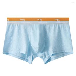 Underpants 1pc Elastic Men Boxers Briefs Breathable Soft U-convex Pouch Middle Waist Panties Lingerie Man's Underwear Shorts