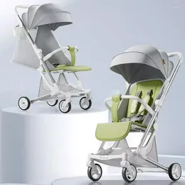 Strollers Foldable Four Wheels Cart Comfortable Portable Lightweight Baby Stroller Can Sit Or Lie Down Aluminum Alloy Children's