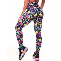 Women's Leggings 3D Colorful Star Print Leggings Women Fitness Pants High Waist Elastic Outdoor Fashion Hip Lifting Sports Trainning Pants Y240508