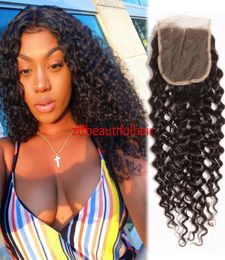 Selling Wome Hair Peruvian 1022inches Black Body Wave Closure 4x4 Handtied Part Human Hair Lace Closure with Baby Hair5761692