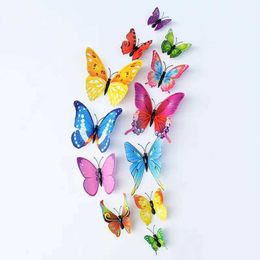 3PCSFridge Magnets 12Pcs/Set 3D Mixed Colour Butterfly Wall Stickers Butterflies Festival Outdoor Wedding Decoration Fridge Magnet Decals Home Decor