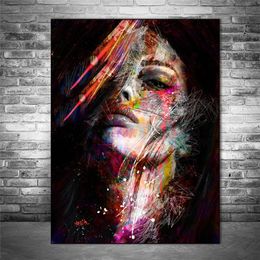 Art African Girl Wall Art Canvas Graffiti Posters and Prints Woman Portrait Street Wall Decoration Picture Room Decor Souvenirs Unframed