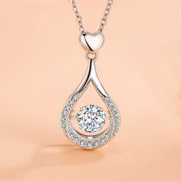 Luxury Designer Pendant Necklace Victoria Sparkling Luxury Jewelry 925 Sterling Fill Drop Water CZ Diamond Women Pendant Chain Necklace For Lover Friends