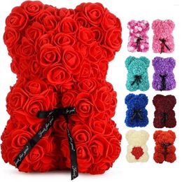 Decorative Flowers 1pc Artificial Flower Eternal Rose Teddy Bear For Mom Mother's Day Birthday Valentine's Anniversary Gifts & Decorations