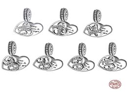 925 Silver Fit Charm 925 Bracelet Silver Colour Pendant Birthday Anniversary Series charms set Pendant DIY Fine Beads Jewelry3934446