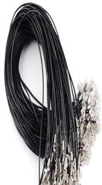 Whole Jewelry Components Lots Leather Necklace Black Real Leather 2mm Cord Lobster Clasp Fit Pendant6042354
