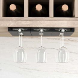 Wine Kitchen Glasses Wall Mount Accessories Holder Stemware Classification Hanging Glass Cup Rack Punch-Free Cupboard Organiser board