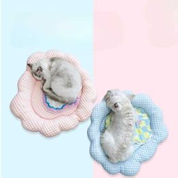 Cat Beds Furniture Medium Size Dog Cat Dog Mat Summer Pet Ice Mat Ice Nest All Season Universal Cute Solid Color Cool Feeling Ice Bean Nest d240508