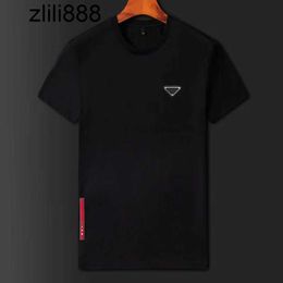 Mens t shirt designer shirt men tshirt man black tee womens clothes size XXL XXXL T-Shirts 100% Designer T-shirtCotton short sleeve chest triangle inlay Tees fashion