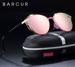 BARCUR Luxury Polarized Sunglasses Women Round Sun glassess Ladies lunette de soleil femme8101481