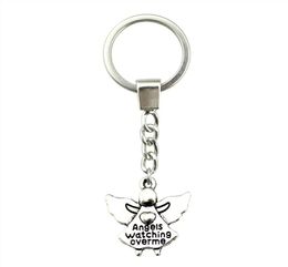 6 Pieces Key Chain Women Key Rings Fashion Keychains For Men Angels Watching Over Me 20x19mm4705380
