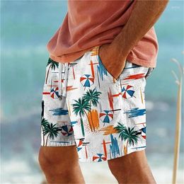 Men's Shorts 2024 Fashion Men Women Short Pants Palm Tree 3d Print Summer Hawaiian Beach Swimwear Oversized Casual Ice Male