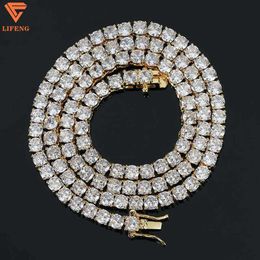 Lifeng Hip Hop Sterling Sier White Colour Diamond 6Mm Moissanite Tennis Necklace Jewellery