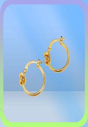 fahion Stainless steel Metal wire knot earrings 18k Gold Stud Earrings rose gold stud earrings for woman5113493