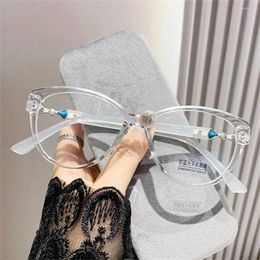 Sunglasses Transparent Anti-UV Blue Rays Glasses Fashion Ultra-light Solid Color Eyeglasses Big Frame PC Optical Women