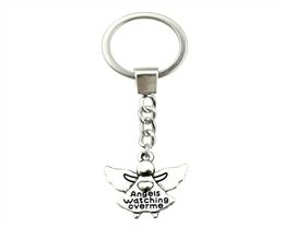 6 Pieces Key Chain Women Key Rings Fashion Keychains For Men Angels Watching Over Me 20x19mm3025245