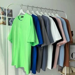 Men's T-Shirts Privatinker Mens Solid Color T-shirt Korean Casual 2023 Summer Basic Cotton Top Ts Coup Womens H240508