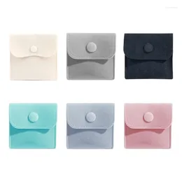 Jewellery Pouches Velvet Soft Reusable Pouch Gift Bag With Snap Closure Button For Necklaces Bracelet Rings Watch