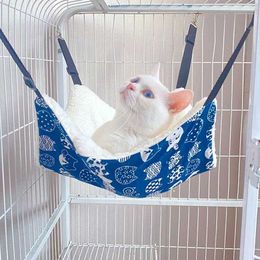 Cat Beds Furniture Cat Canvas Hammock Bed Pet Cats Dogs Beds Double-Sided Hanging Bed Pet Swing Beds Hamster Squirrel Cat Rest Sleep Supplies d240508