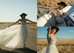 Sexy Spaghetti Straps Wedding Dresses Backless Sequined Chiffon Floor Length Bridal Gowns Summer Beach Wedding Dresses7294195