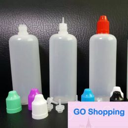 Simple 120ml Bottles PE Soft Translucent Empty LDPE Dropper 120 ml Plastic Bottles With Long Thin Needle Tips Childproof Caps For Vapor Juice Packaging Bottle