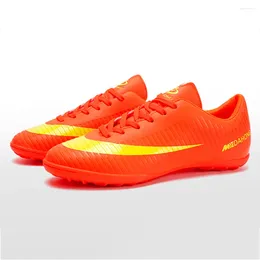American Football Shoes TaoBo Turf Indoor Black Orange Men Soccer Lace Up Male Kids Cleats Training Sneakers Drop Man Trainer Gym