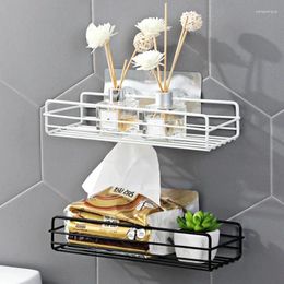 Kitchen Storage Wrought Iron Bathroom Shelf Wash Rack Free Punching Wall Hanging Spice Basket