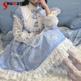 Party Dresses Lolita Lace Bow Short Sleeve Princess Dress Spring And Summer Royal Wind Sweet Girl LCinched Large Swing Women